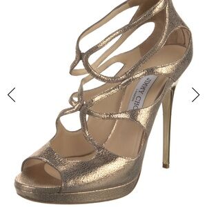 Jimmy Choo Gold Cutout Platform Heels IT 40 / US 10- Fits like a 9